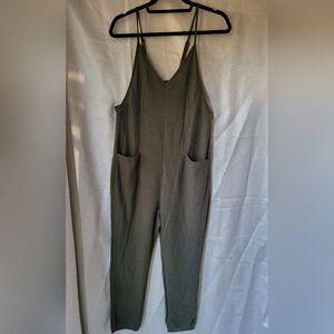 Febriajuce Jumpsuit Casual Romper Sleeveless Loose Spaghetti Strap Baggy Overall